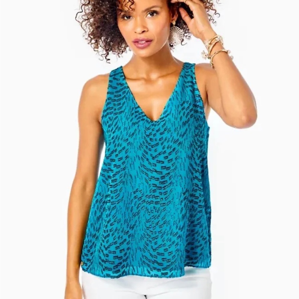 NWT Florin Silk Sleeveless lilly Pulitzer shirt